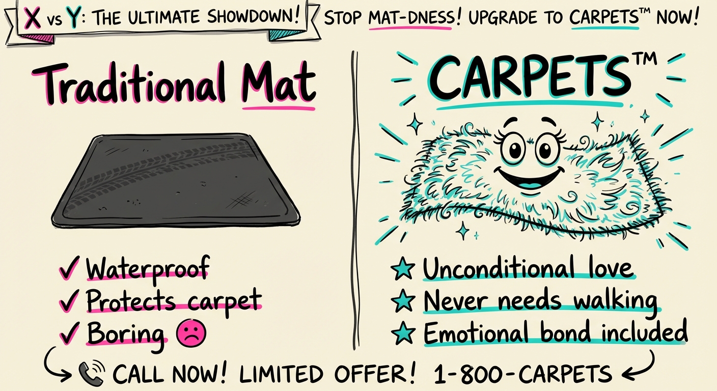 Comparison of traditional car mats versus CARPETS automotive companion animals