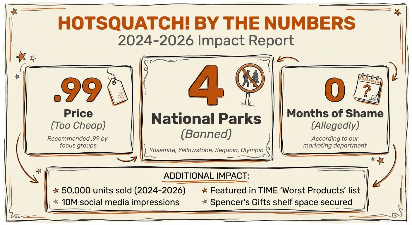 HotSquatch statistics dashboard showing key metrics and cultural impact